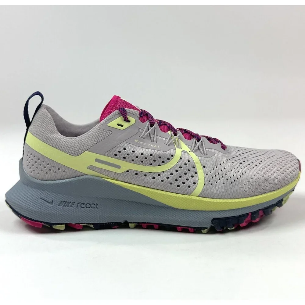 Nike React Pegasus Trail 4 Womens Gray Green Running Shoes Sneakers DJ6159-002 - Picture 1 of 9